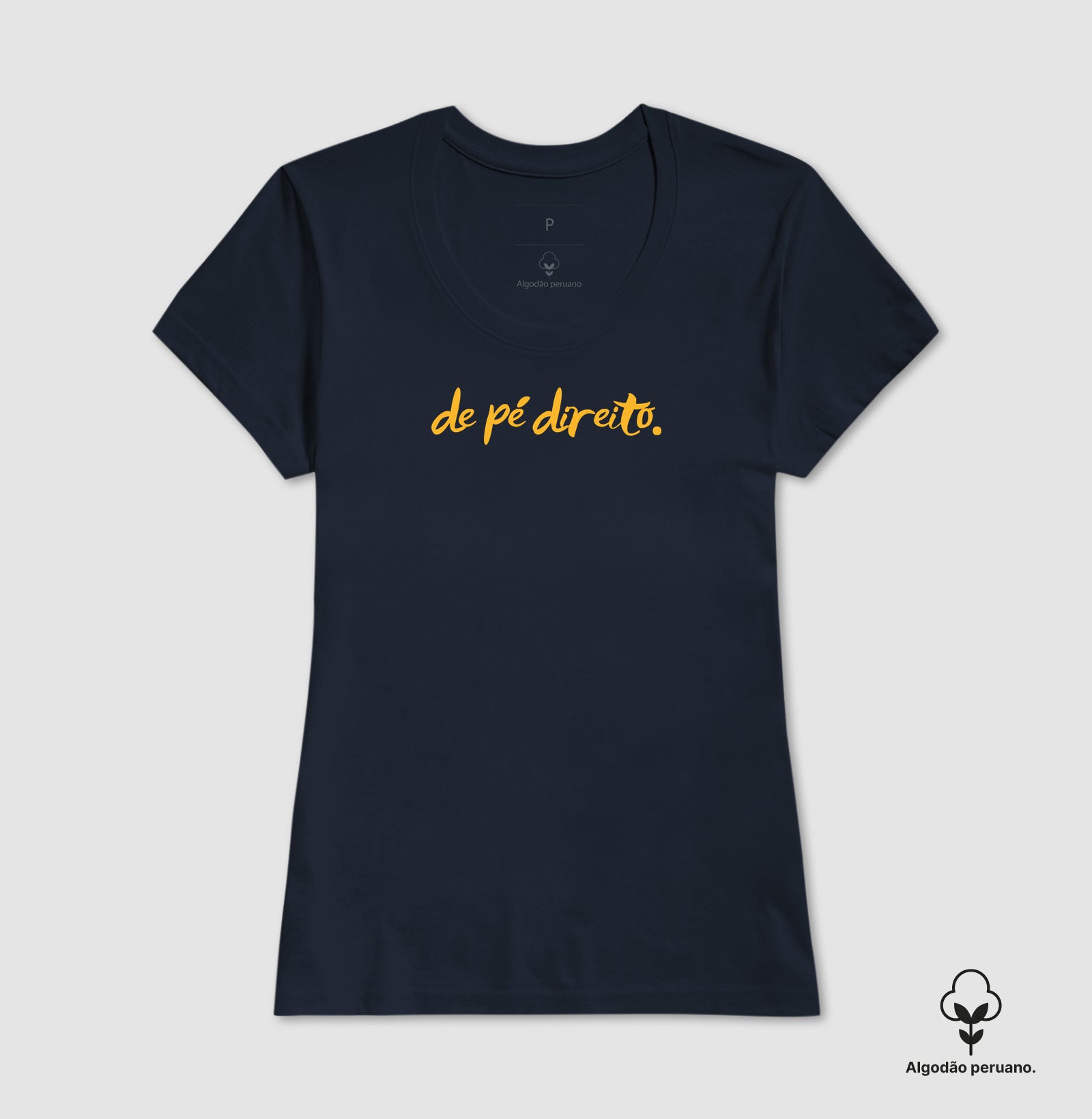 Camiseta em Algodão Peruano – Pé Direito.