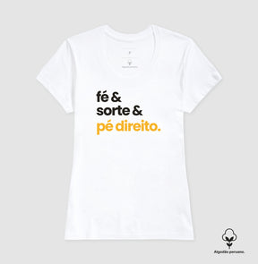 Camiseta em Algodão Peruano – Fé e Sorte