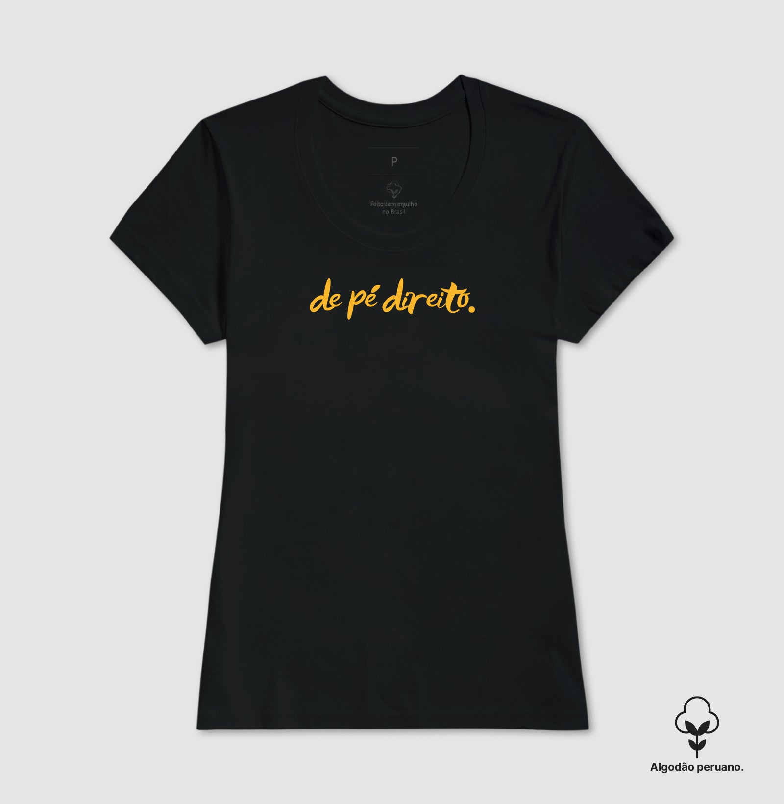 Camiseta em Algodão Peruano – Pé Direito.